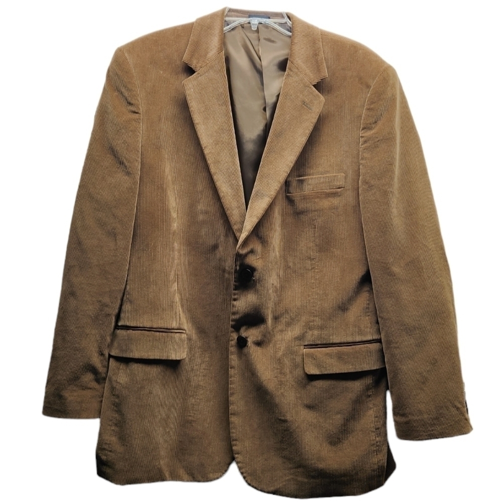 Saddlebred Blazer Mens Size 44R Brown Corduroy Two Button Sport Coat Suit Jacket - Picture 3 of 10